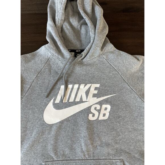 Nike SB Skateboard Icon Hoodie Adults Medium Gray Pullover Sweatshirt - Picture 6 of 10